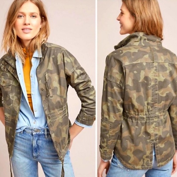 Anthropologie Jackets & Blazers - Anthropologie Marrakech Camo Cotton Anorak Military Utility Jacket S